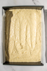 miso caramel banana cake batter