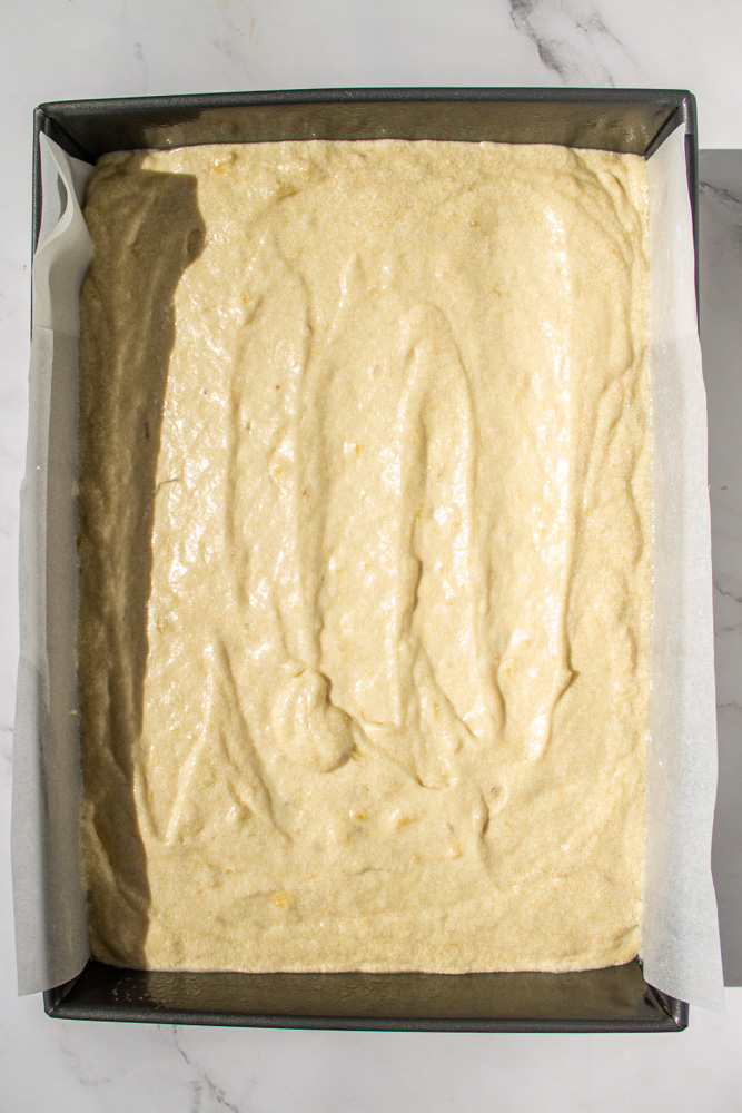 miso caramel banana cake batter
