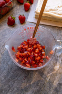 strawberries chopped