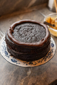 chocolate cake with whipped sea salt caramel