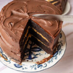 chocolate cake with whipped sea salt caramel