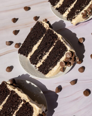 peanut butter cup chocolate layer cake