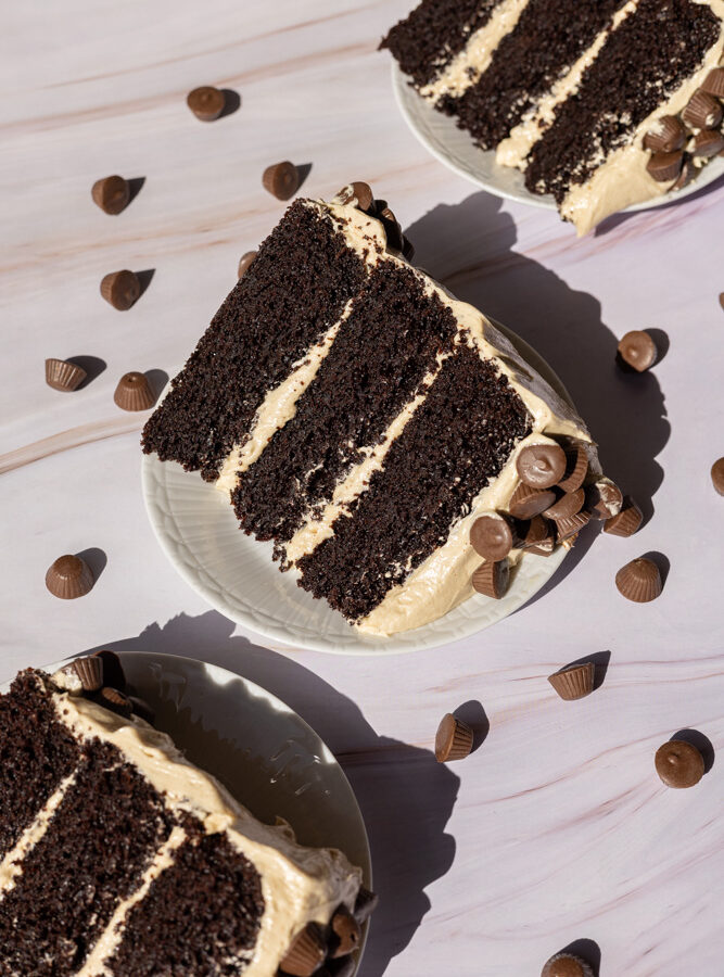 peanut butter cup chocolate layer cake
