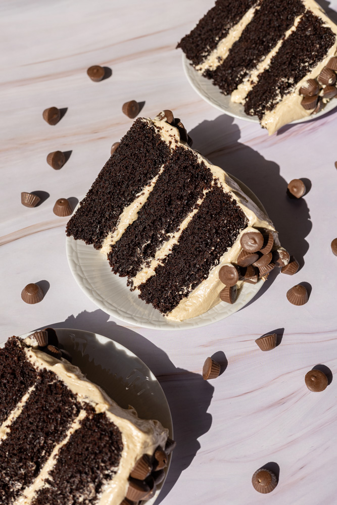 peanut butter cup chocolate layer cake