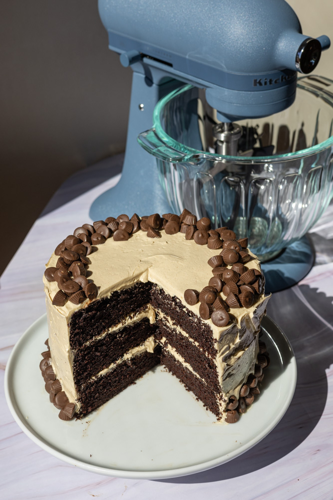 peanut butter cup chocolate layer cake